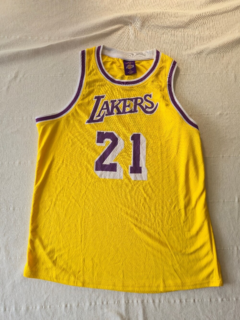Los Angeles Lakers #21 Michael Cooper Basketball Jersey XL Yellow Purple